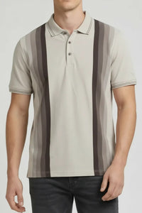 Men Arona Striped Polo Collar T-shirt