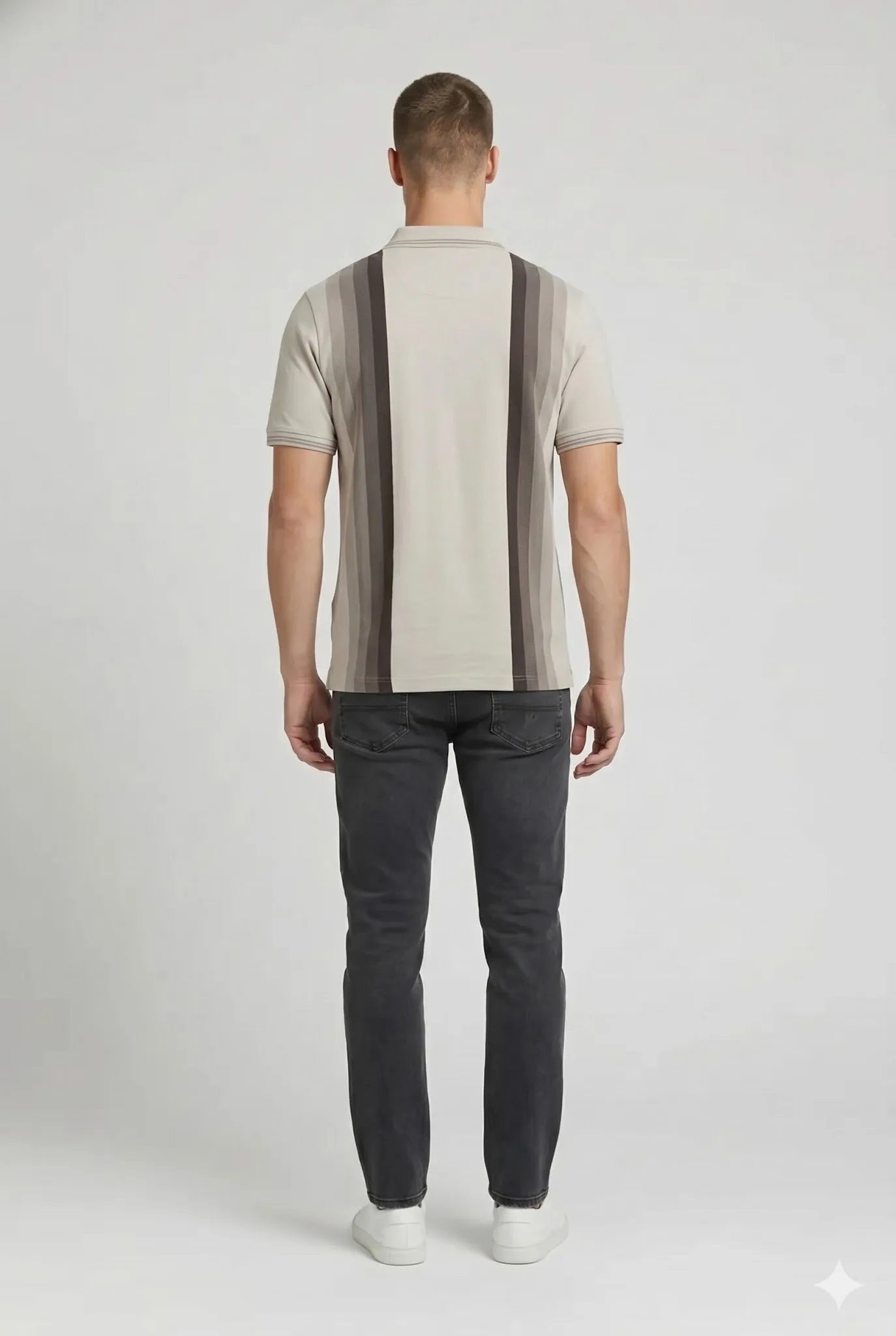 Men Arona Striped Polo Collar T-shirt