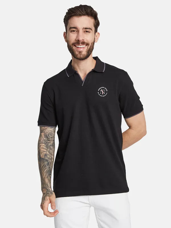 Octave Polo Collar Short Sleeves Regular Fit Cotton T-Shirt