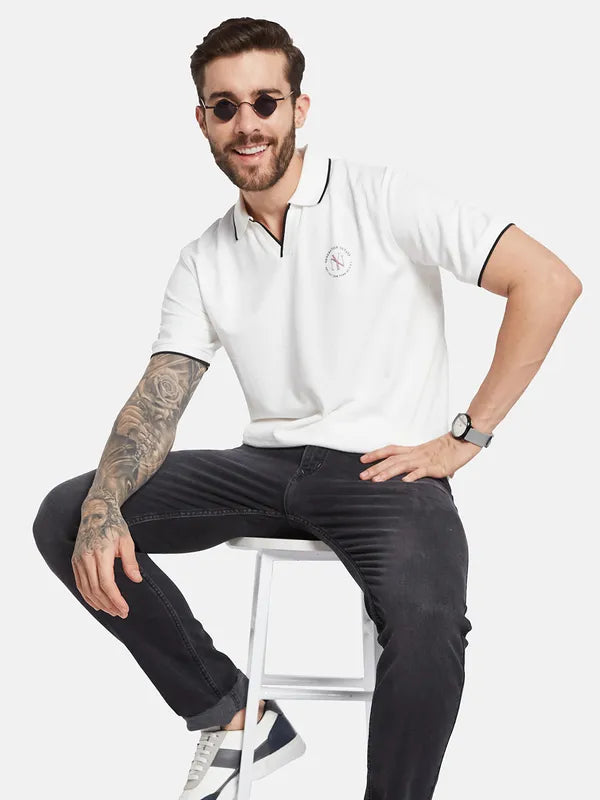 Octave Men Solid Polo Collar T-Shirt