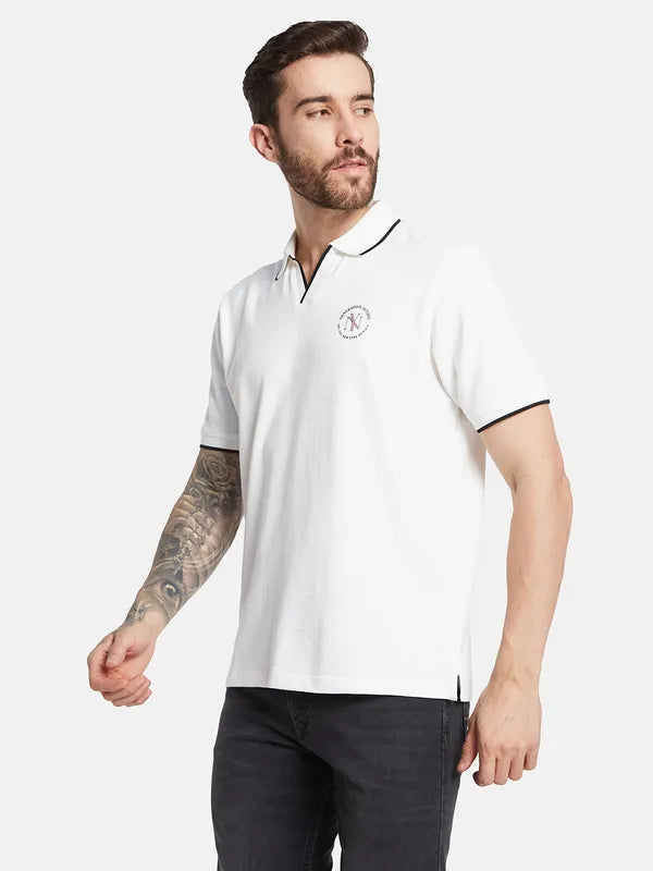 Octave Men Solid Polo Collar T-Shirt