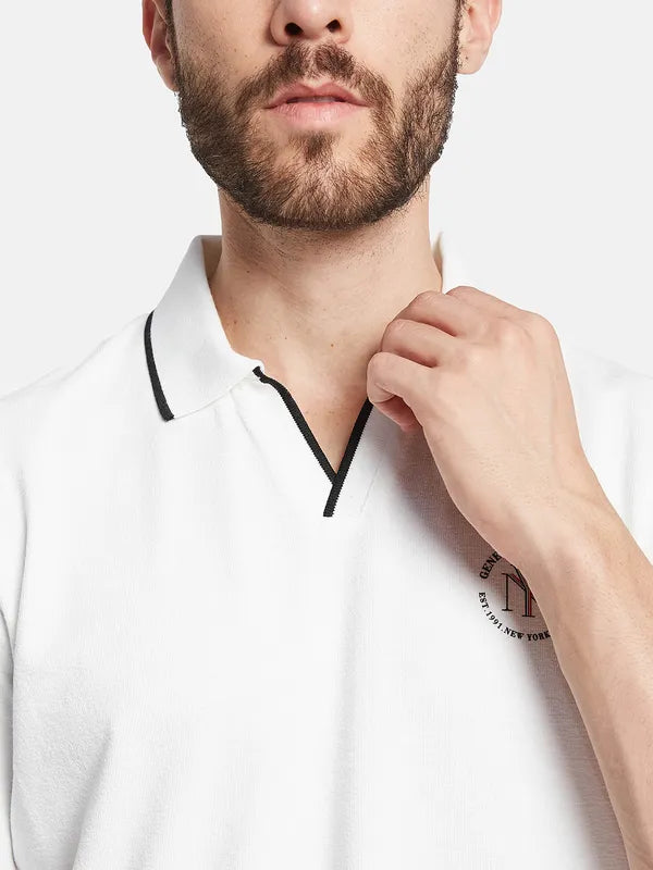 Octave Men Solid Polo Collar T-Shirt