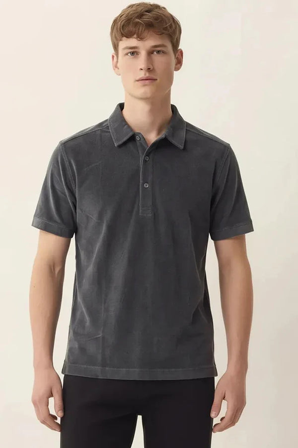 Men Solid Polo Collar T-shirt