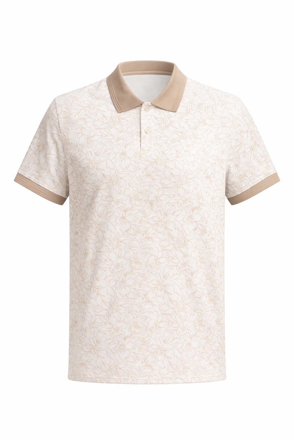 Men Mastic Floral Printed Polo Collar T-shirt