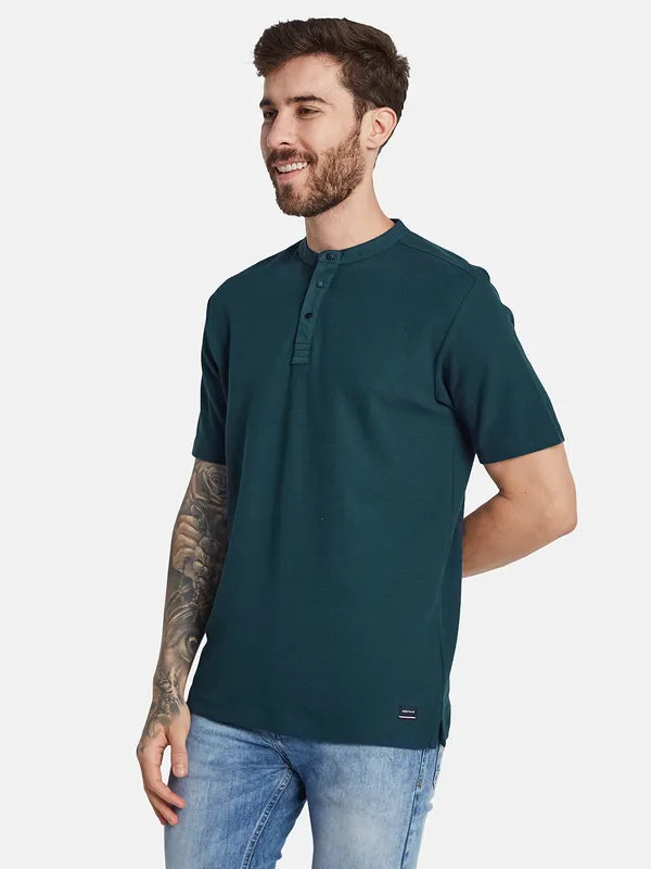 Octave Ss24 Men Henley Neck Pockets T-Shirt