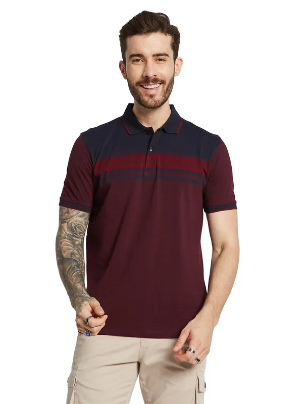 Octave Men Polo Collar Applique T-Shirt