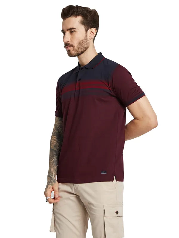 Octave Men Polo Collar Applique T-Shirt