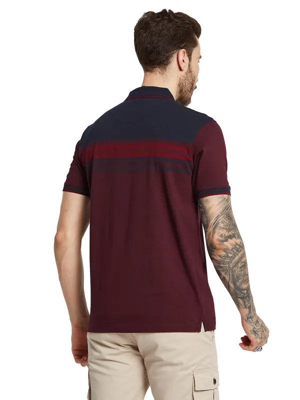 Octave Men Polo Collar Applique T-Shirt