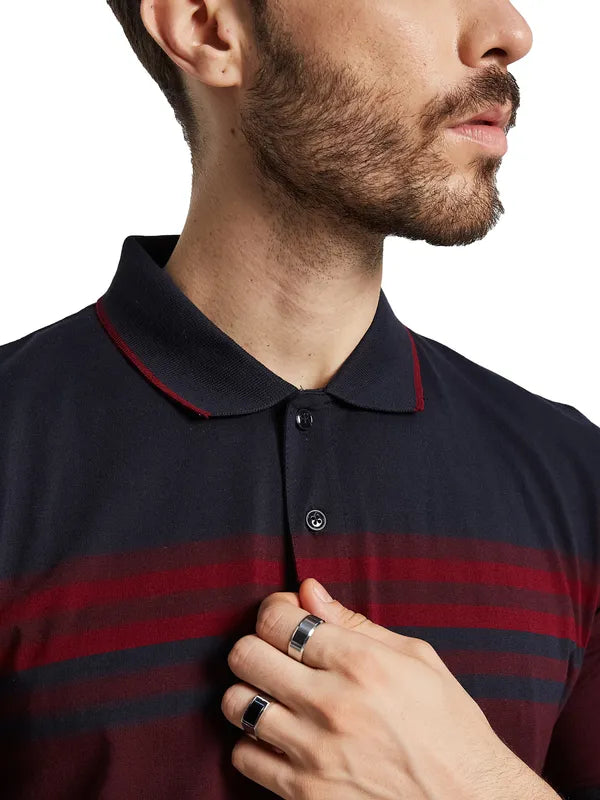 Octave Men Polo Collar Applique T-Shirt