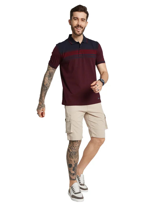 Octave Men Polo Collar Applique T-Shirt