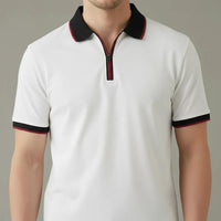 Men Off White Sold Polo Collar T-shirt