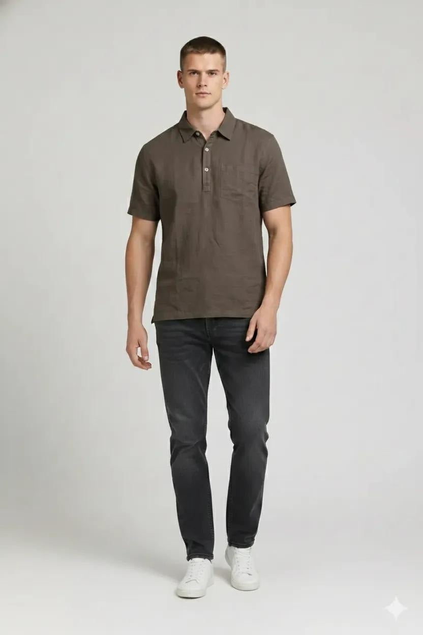 Men Choco Polo Collar Pockets T-shirt-Style ID