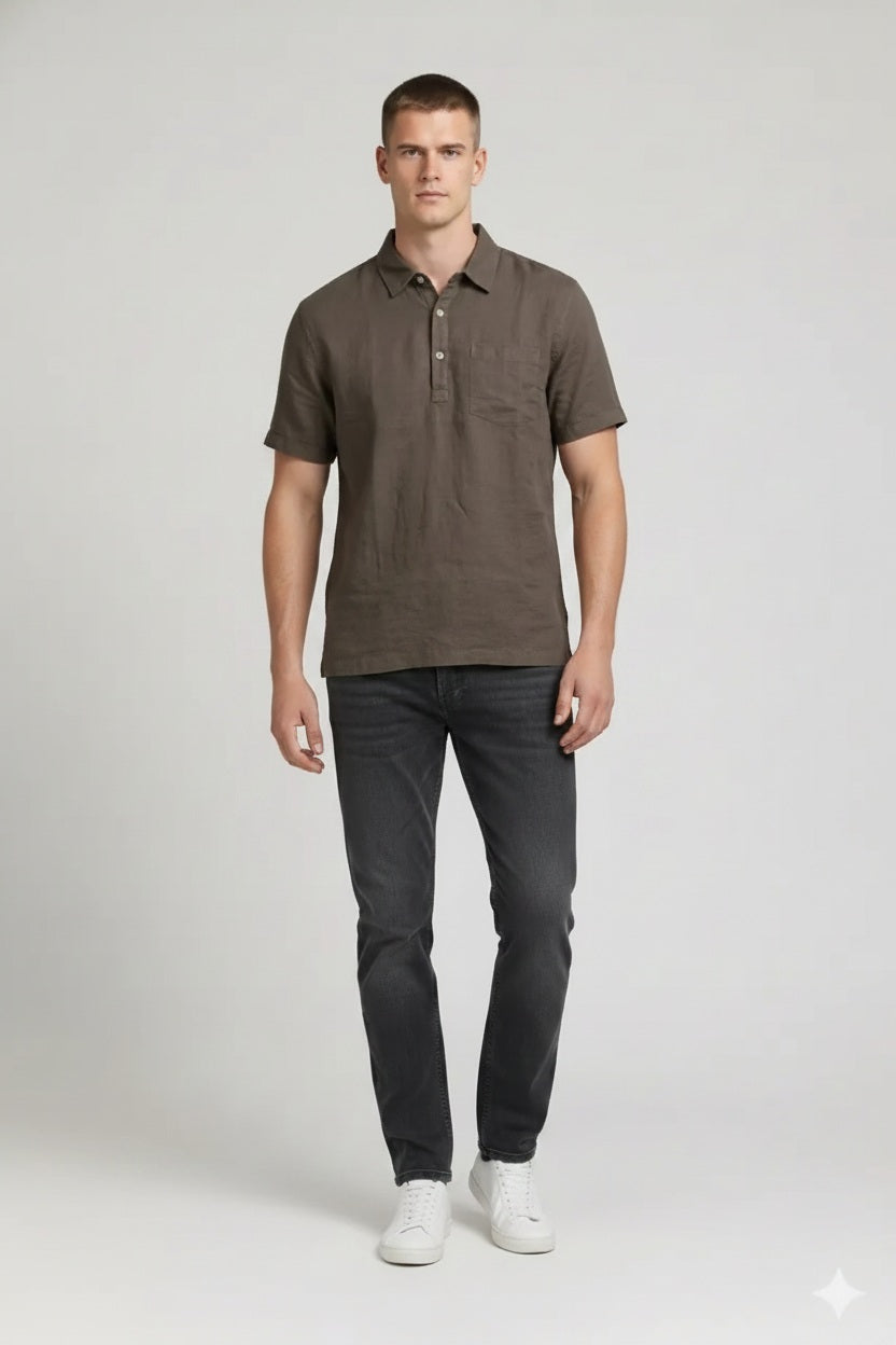 Men Choco Polo Collar Pockets T-shirt-Style ID