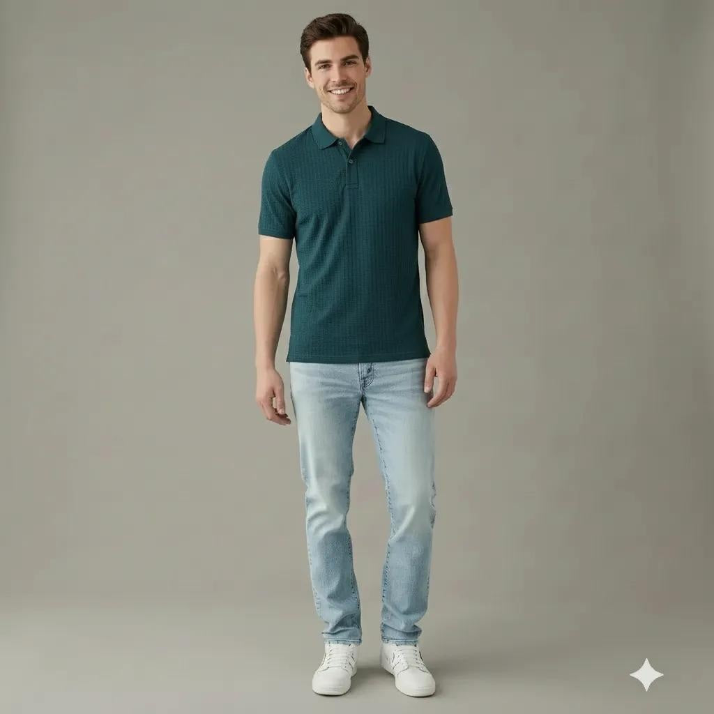 Men Pacific Polo Collar Solid T-shirt
