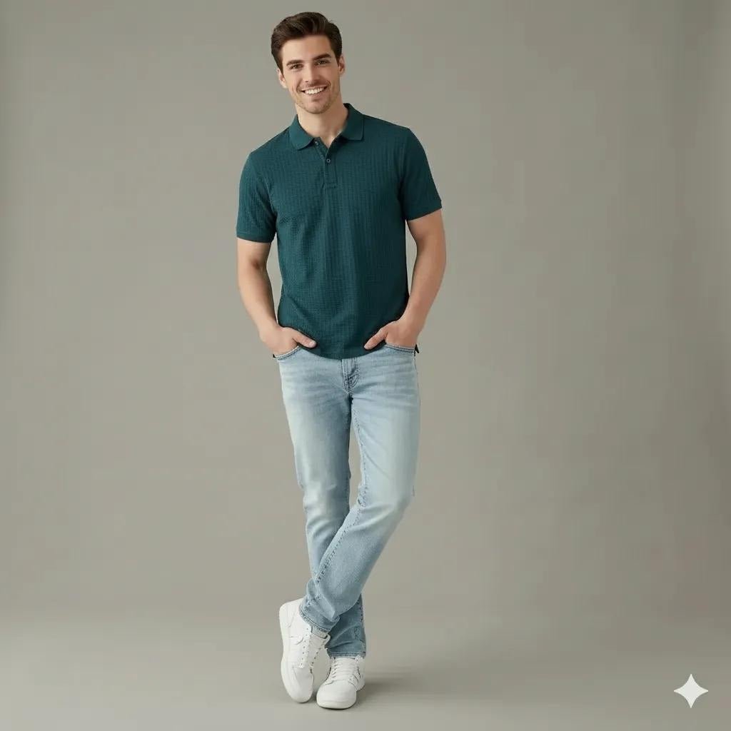 Men Pacific Polo Collar Solid T-shirt
