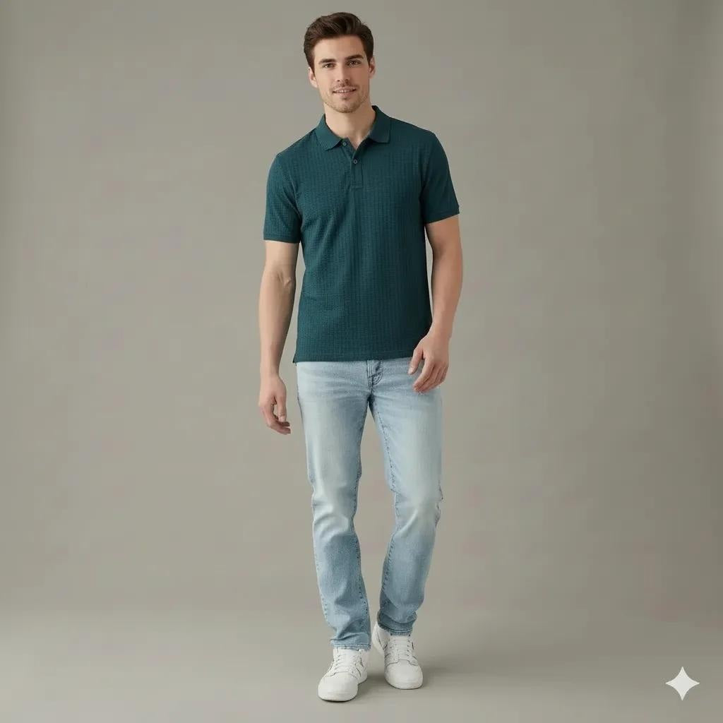 Men Pacific Polo Collar Solid T-shirt