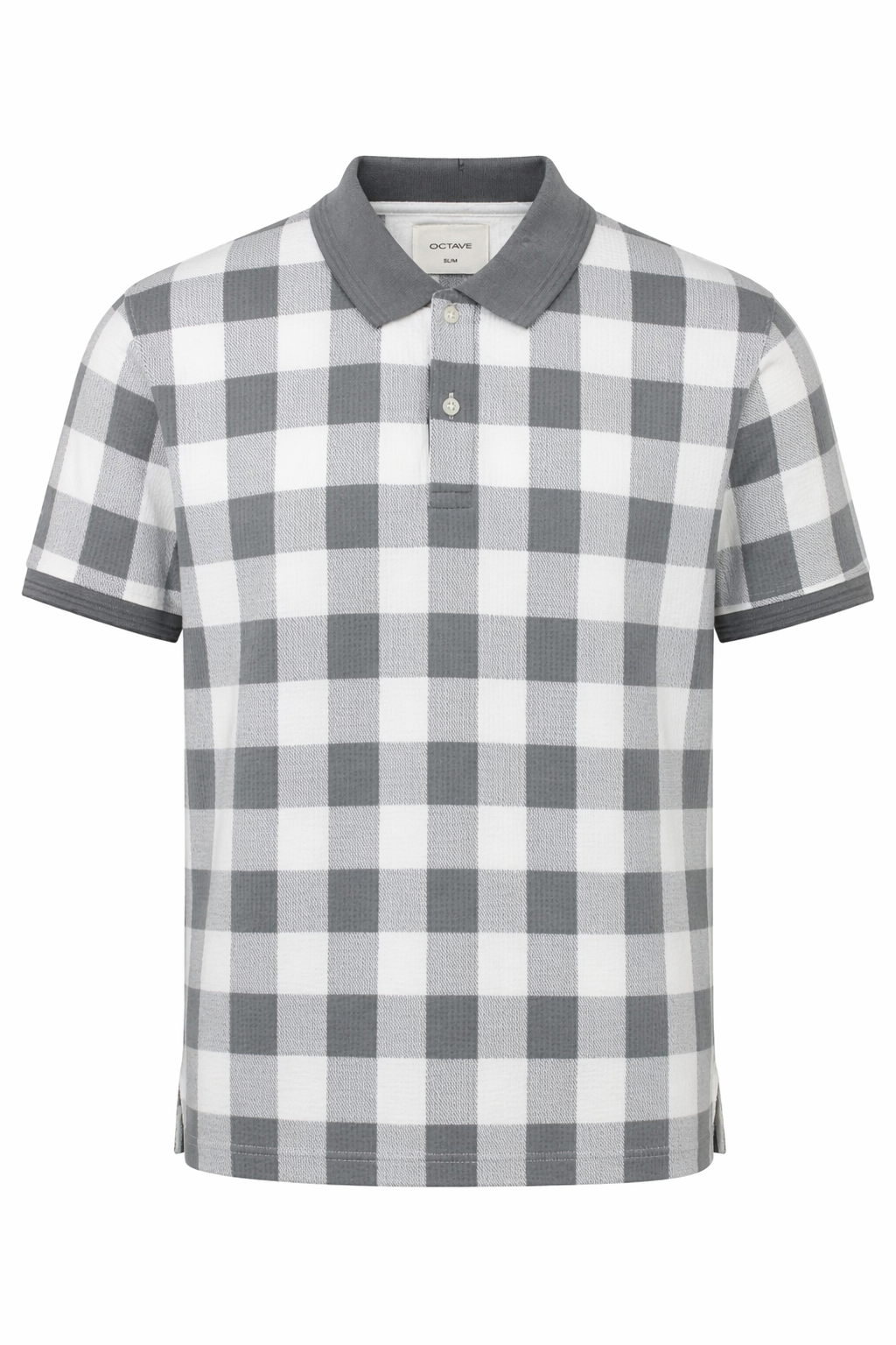 Men Storm Checked Polo Collar T-shirt
