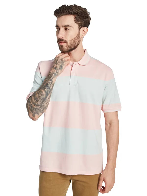 Octave Men Colourblocked Polo Collar T-Shirt