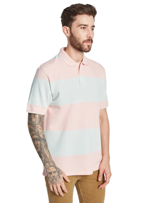 Octave Men Colourblocked Polo Collar T-Shirt