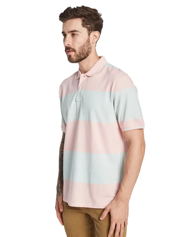 Octave Men Colourblocked Polo Collar T-Shirt