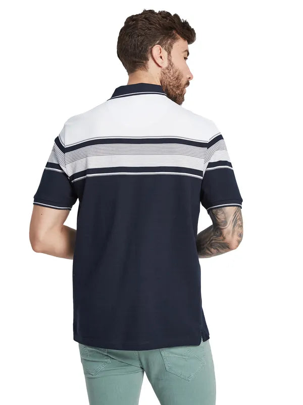 Octave Men Striped Polo Collar T-Shirt