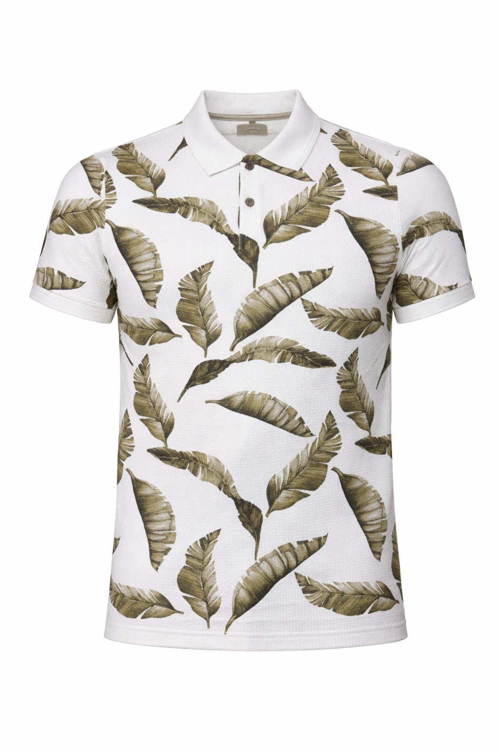 Men Linen Floral Printed Polo Collar Tropical T-shirt