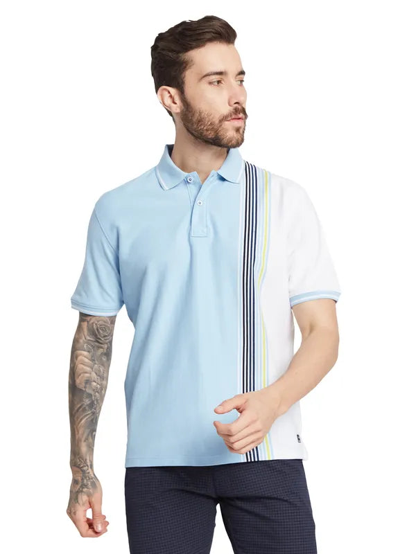 Octave Men Striped Polo Collar T-Shirt