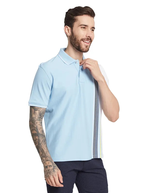 Octave Men Striped Polo Collar T-Shirt