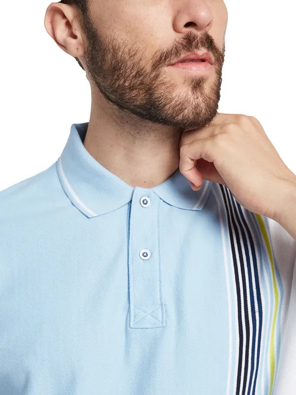 Octave Men Striped Polo Collar T-Shirt