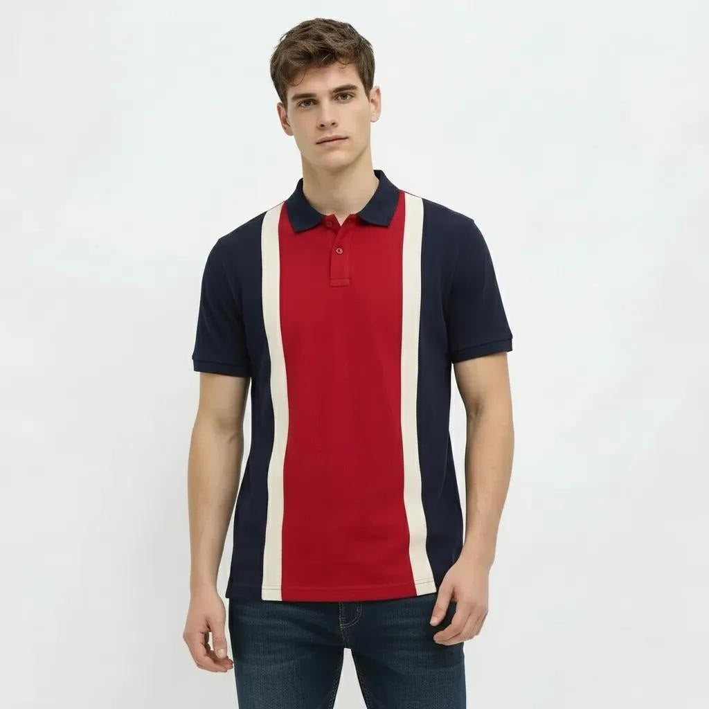 Men Salsa Colourblocked Polo Collar T-shirt