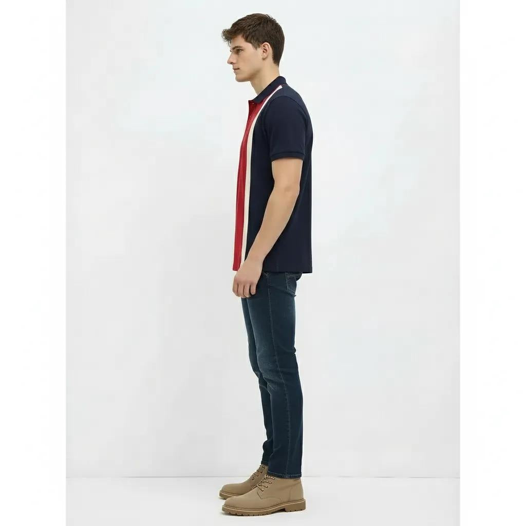 Men Salsa Colourblocked Polo Collar T-shirt