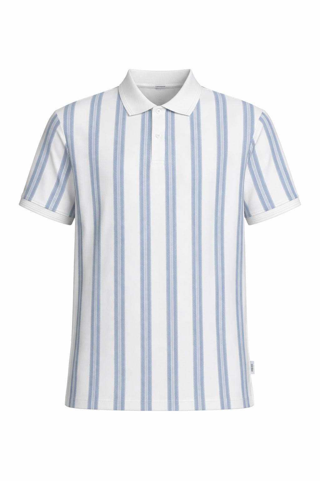 Men Oxford Blue Striped Polo Collar T-shirt