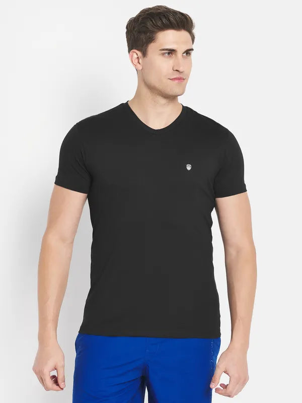 Octave Men Black V-Neck T-Shirt