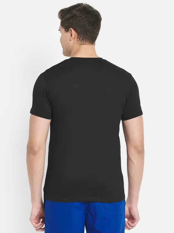 Octave Men Black V-Neck T-Shirt