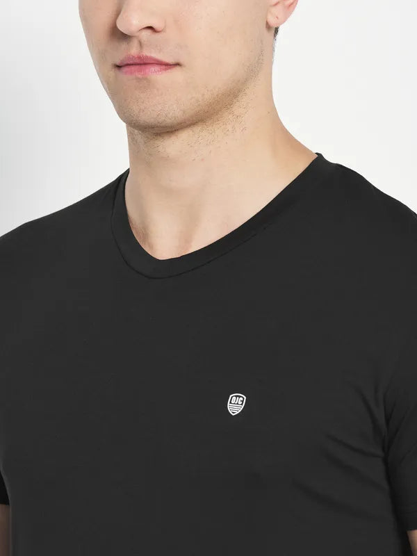 Octave Men Black V-Neck T-Shirt