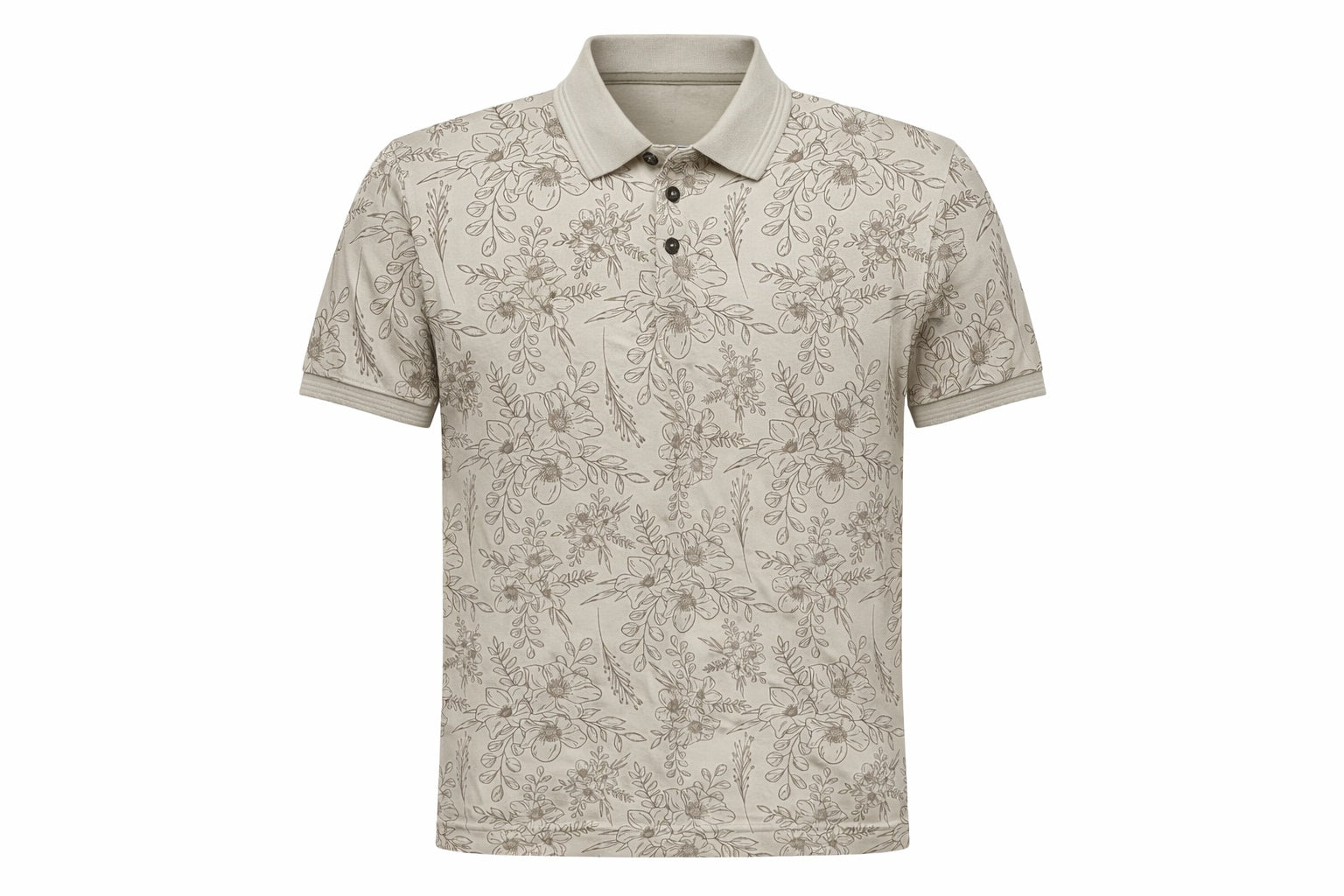 Men Arona Floral Printed Polo Collar T-shirt