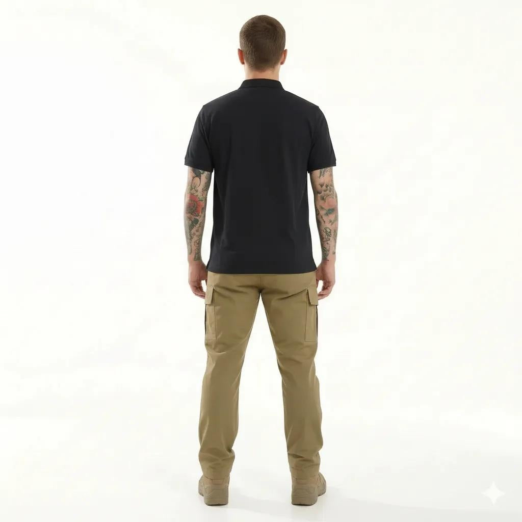 Octave Men Black Polo Collar T-shirt