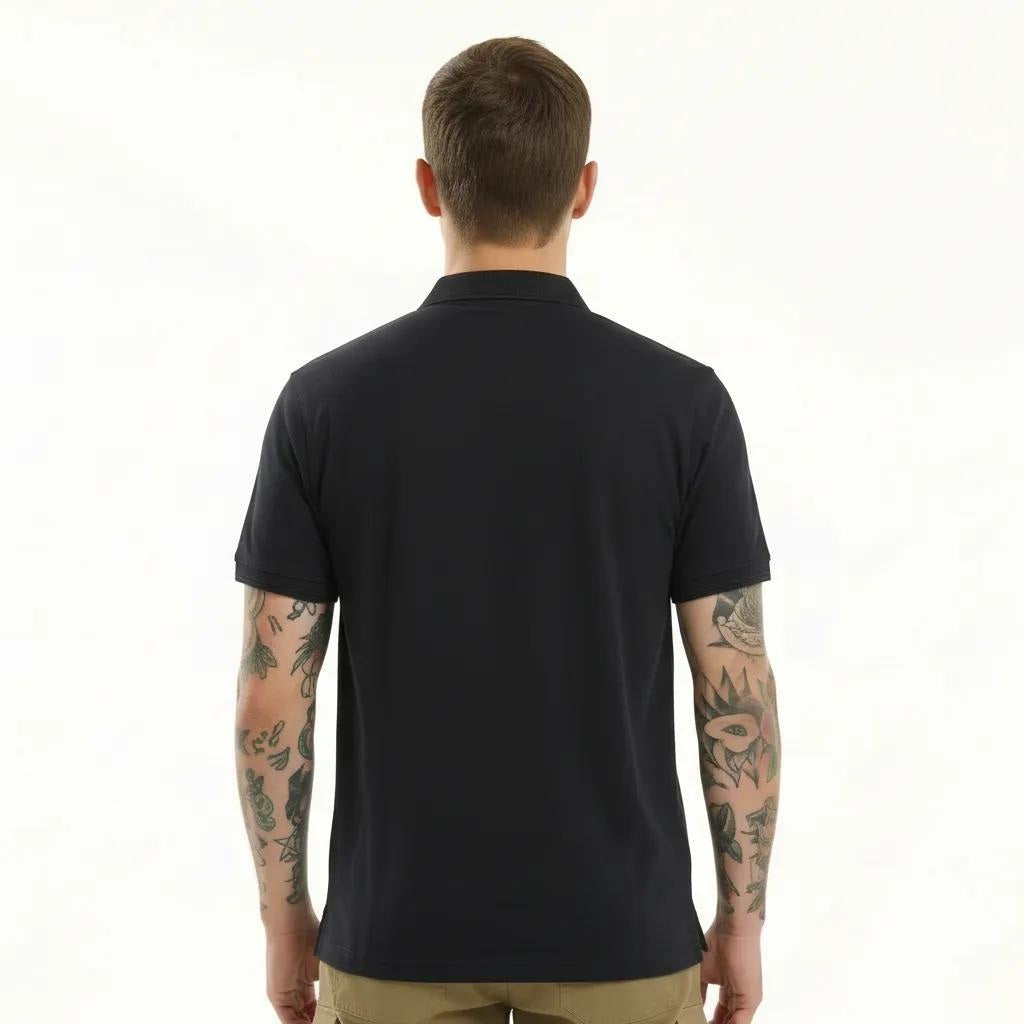 Octave Men Black Polo Collar T-shirt