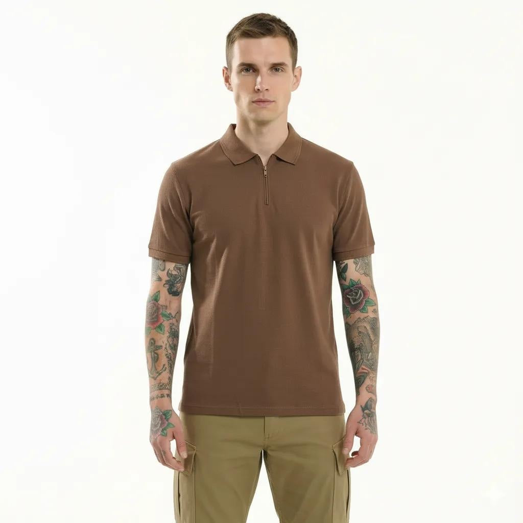 Octave Men Tiramisu Polo Collar T-shirt