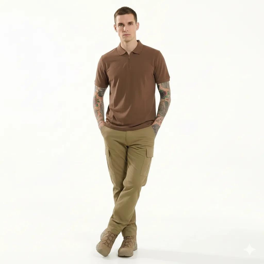 Octave Men Tiramisu Polo Collar T-shirt