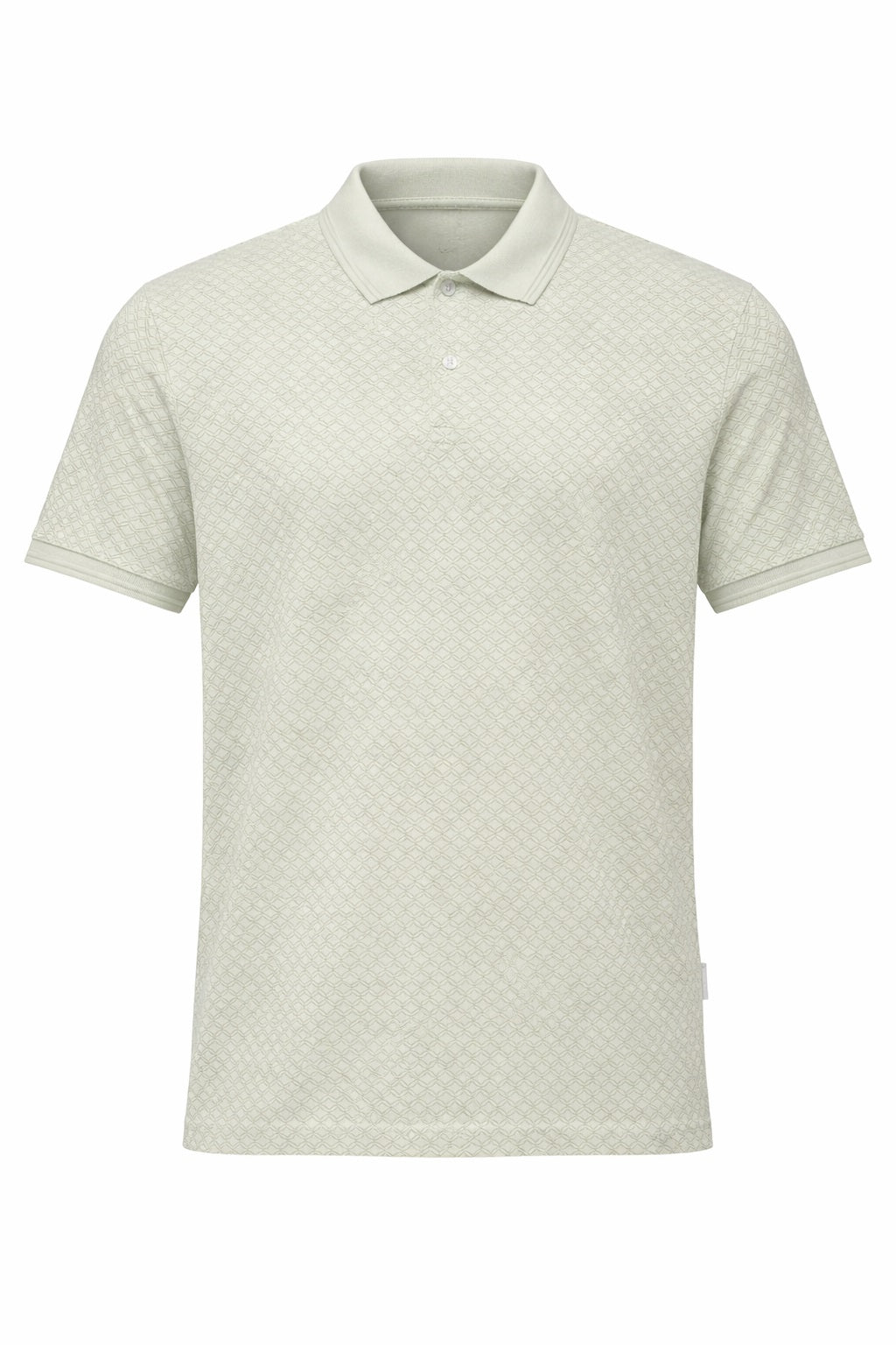 Men Frosted Mint Polo Collar Self Design T-shirt