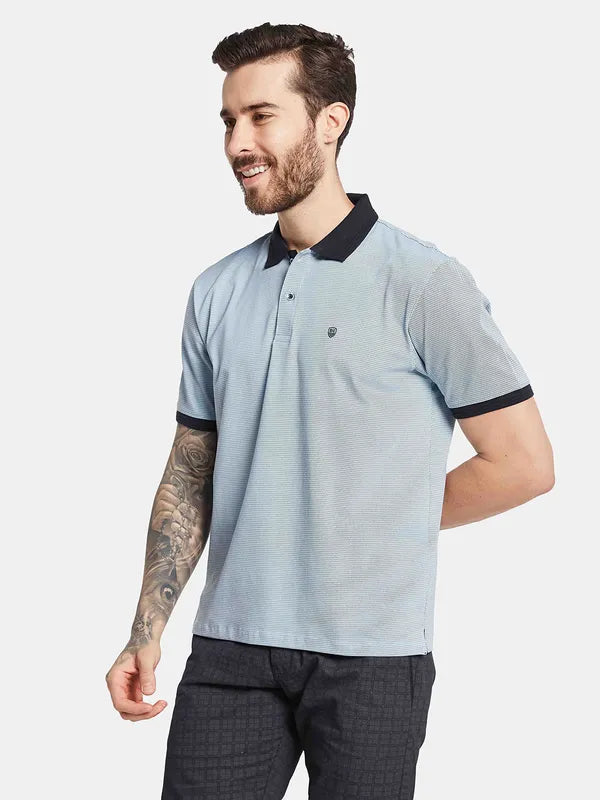 Octave Ss24 Men Polo Collar Cut Outs T-Shirt