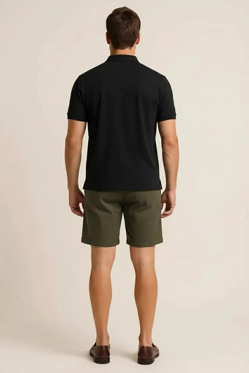 Octave Men Black Polo Collar T-shirt