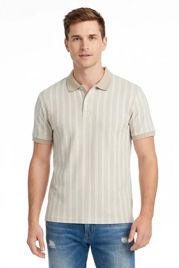 Octave Men Striped Polo Collar T-shirt