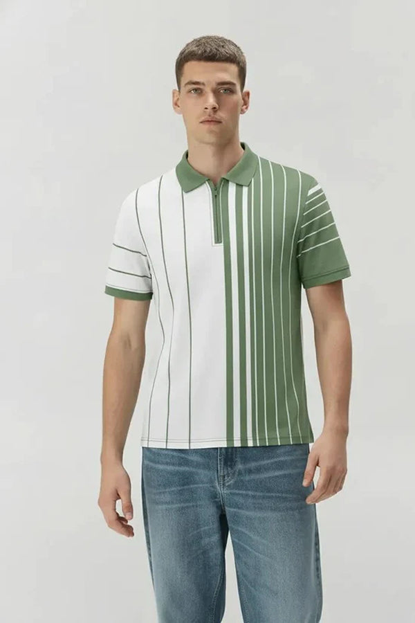 Men Colourblocked Polo Collar T-shirt