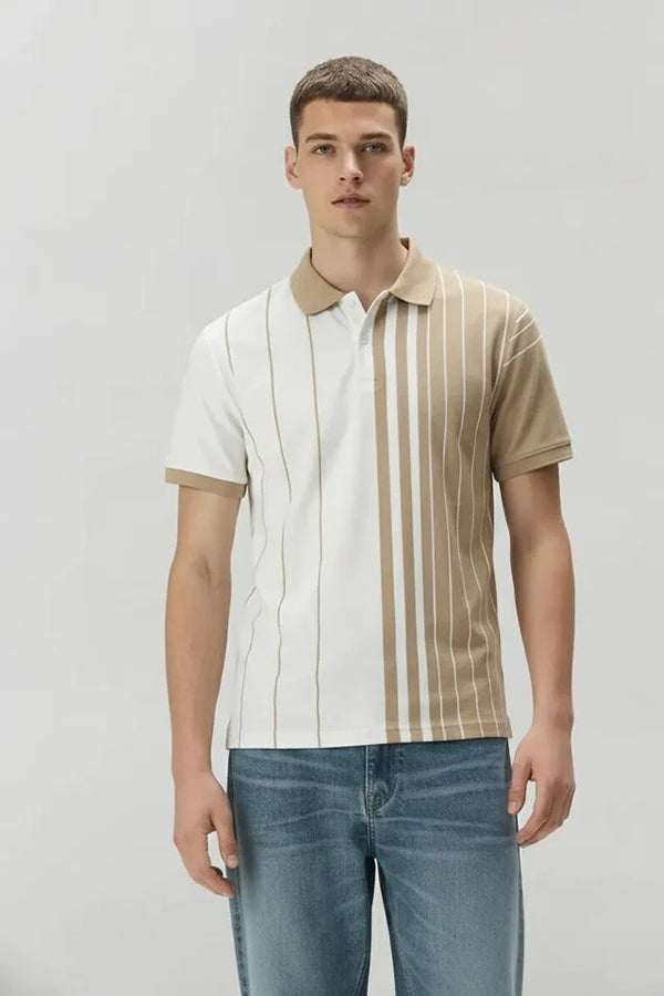 Men Colourblocked Polo Collar T-shirt