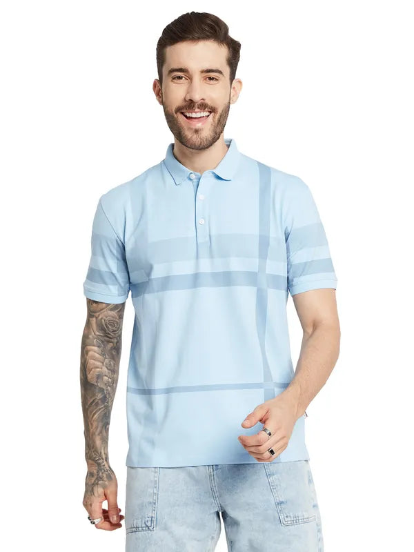 Octave Men Striped Polo Collar Pockets T-Shirt