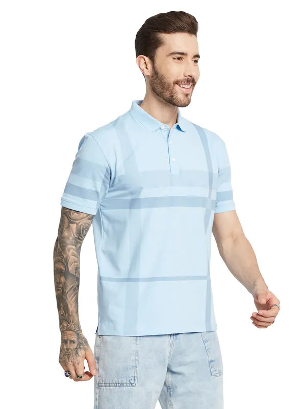 Octave Men Striped Polo Collar Pockets T-Shirt