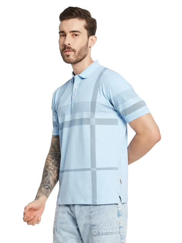 Octave Men Striped Polo Collar Pockets T-Shirt