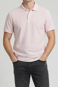 Men Barely Pink Polo Collar Pockets T-shirt